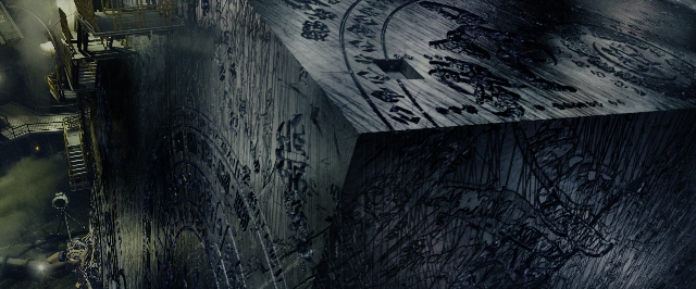 Wide shot frame from Transformers — room, window, building