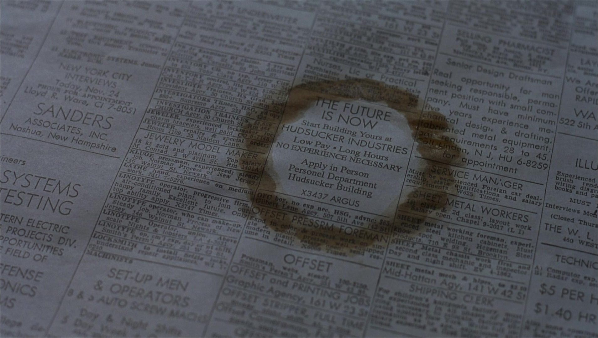 The Hudsucker Proxy (1994), wide, 1.77:1 — film still