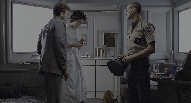 Frame from Aliens — standing, room, dialogue