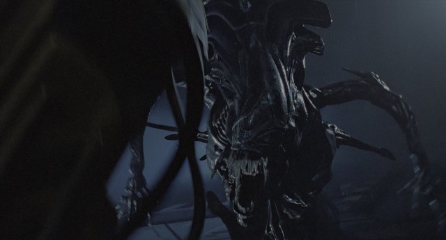 Wide shot frame from Aliens — statue sculpture
