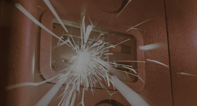 Wide shot frame from Aliens — door
