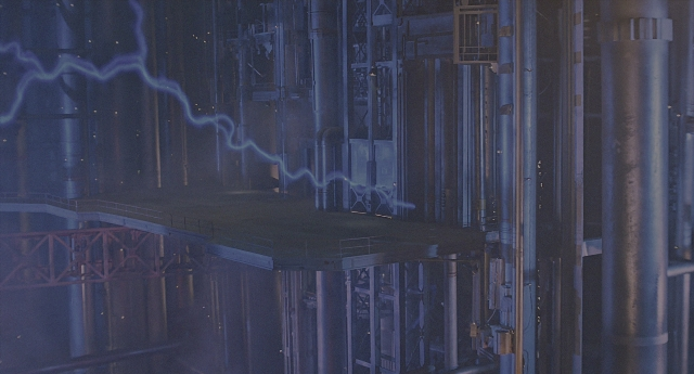 Wide shot frame from Aliens — building
