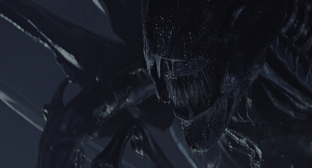 Wide shot frame from Aliens — animal, face
