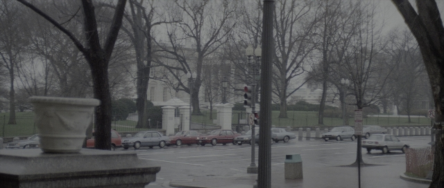 Wide shot frame from The Hunt for Red October — street, car