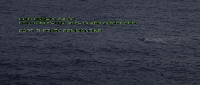 Frame from The Hunt for Red October — water, boat, whale