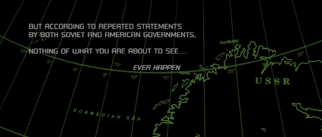 Wide shot frame from The Hunt for Red October — boat, poster