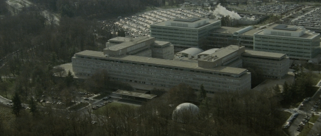 Wide shot frame from The Bourne Supremacy — building