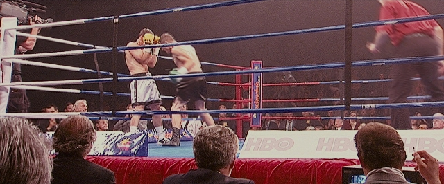 Wide shot frame from The Fighter — shirt, fight, person