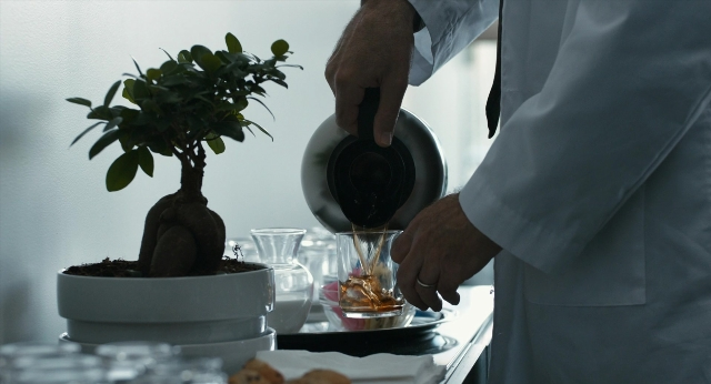 Frame from The Fault in Our Stars — standing, kitchen, coat