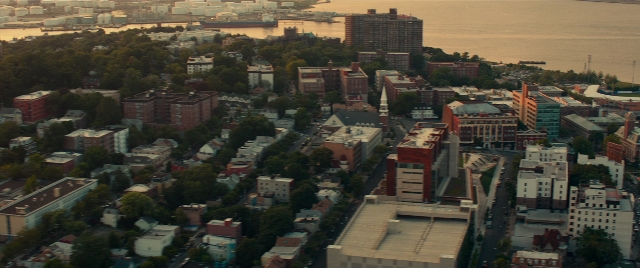 Frame from The King of Staten Island — water, tower, skyscraper