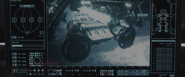 Wide shot frame from Alien: Covenant — boat, wheel, land vehicle
