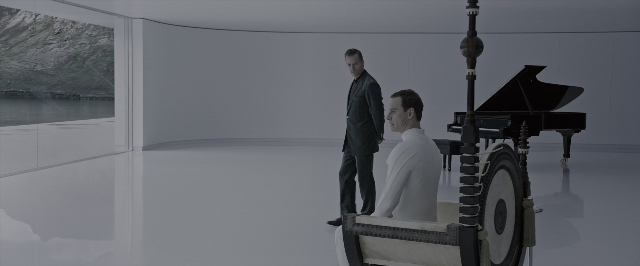 Wide shot frame from Alien: Covenant — sitting, standing, room