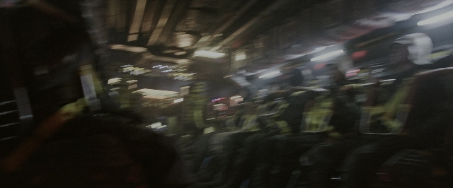 Wide shot frame from Alien: Covenant — street, night, building