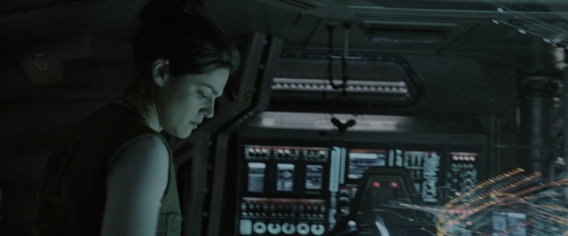 Wide shot frame from Alien: Covenant — standing, room, person