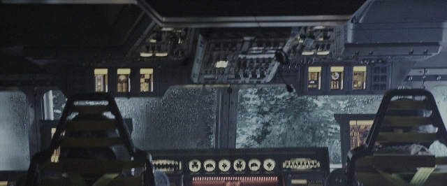 Wide shot frame from Alien: Covenant — room, night, boat
