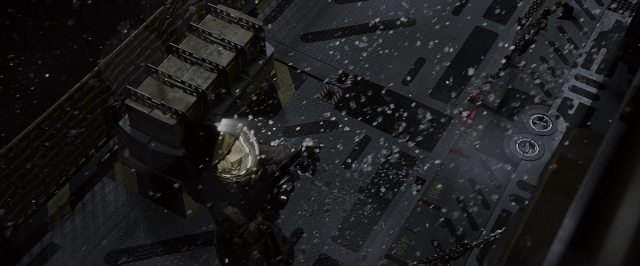 Wide shot frame from Alien: Covenant — standing, hat, car