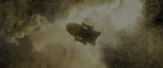 Wide shot frame from Alien: Romulus — car, boat