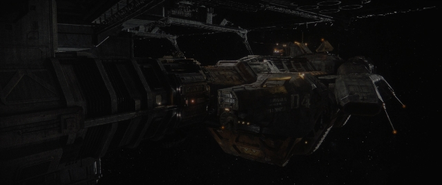 Wide shot frame from Alien: Romulus — car, boat