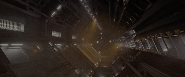 Frame from Alien: Romulus — window, building