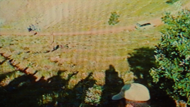 Wide shot frame from Ta'm e guilass — standing, hat, person