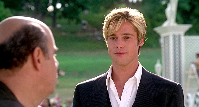 Medium shot frame from Meet Joe Black — standing, suit, shirt