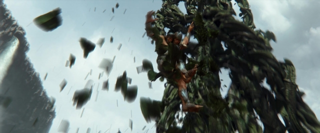 Wide shot frame from Jack the Giant Slayer — person, palm tree