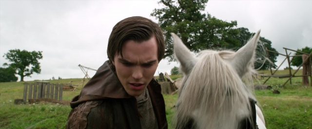 Medium shot frame from Jack the Giant Slayer — standing, horse, hair