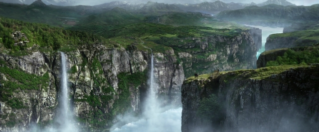 Wide shot frame from Jack the Giant Slayer — standing, water, snow