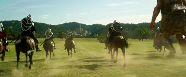 Wide shot frame from Jack the Giant Slayer — horse, person