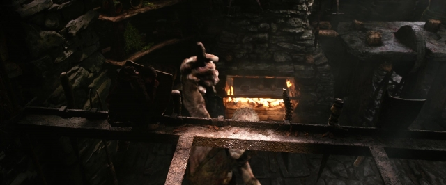 Wide shot frame from Jack the Giant Slayer — room, fireplace
