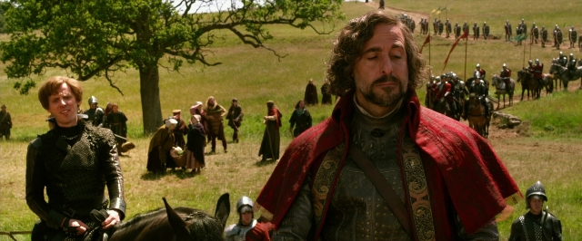 Wide shot frame from Jack the Giant Slayer — sitting, standing, beard