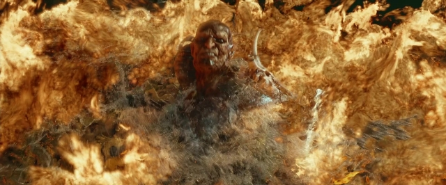 Wide shot frame from Jack the Giant Slayer — standing, hand, face
