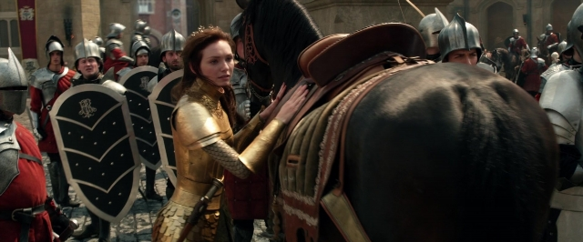 Wide shot frame from Jack the Giant Slayer — standing, dialogue, street