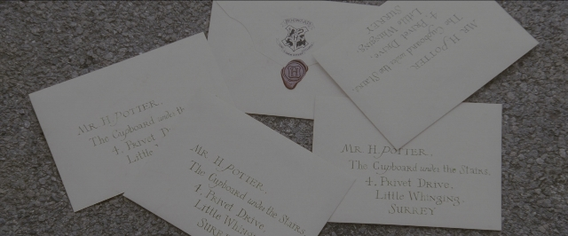 Wide shot frame from Harry Potter and the Sorcerer's Stone — envelope