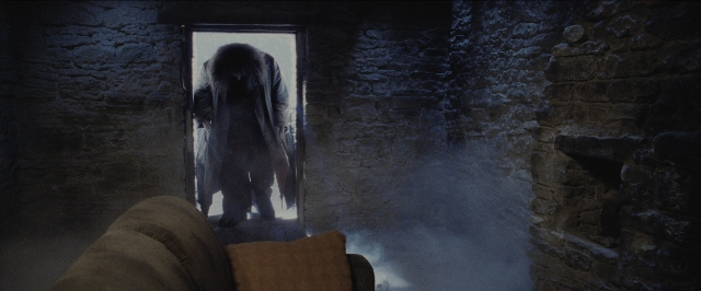Wide shot frame from Harry Potter and the Sorcerer's Stone — standing, walking, couch