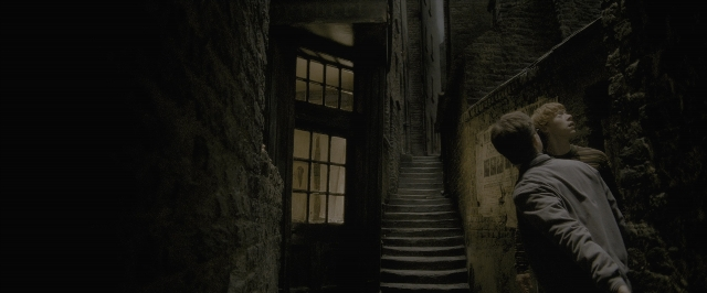 Wide shot frame from Harry Potter and the Half-Blood Prince — standing, shirt, hair