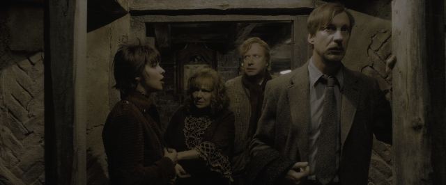 Wide shot frame from Harry Potter and the Half-Blood Prince — book, standing, room
