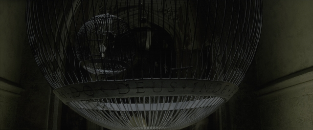 Wide shot frame from Harry Potter and the Half-Blood Prince — lamp, bird