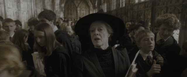 Wide shot frame from Harry Potter and the Half-Blood Prince — standing, room, dialogue