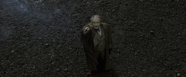 Wide shot frame from Harry Potter and the Deathly Hallows - Part 2 — standing, hat, coat