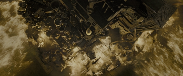 Close-up frame from Harry Potter and the Deathly Hallows - Part 2 — smoke, land vehicle