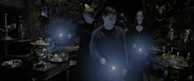 Wide shot frame from Harry Potter and the Deathly Hallows - Part 2 — standing, room, dress