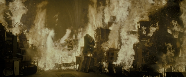 Wide shot frame from Harry Potter and the Deathly Hallows - Part 2 — standing, room, hat