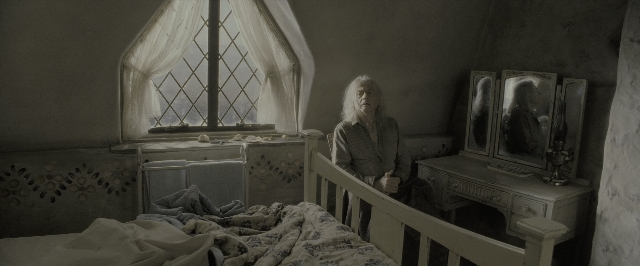 Wide shot frame from Harry Potter and the Deathly Hallows - Part 2 — standing, room, table