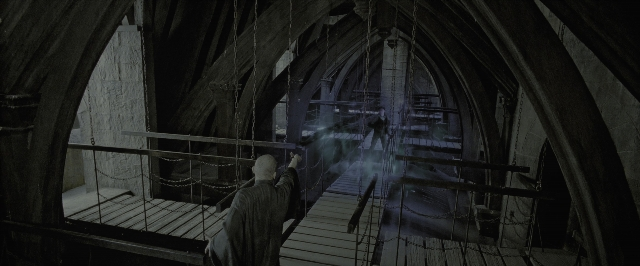 Wide shot frame from Harry Potter and the Deathly Hallows - Part 2 — standing, hat, coat