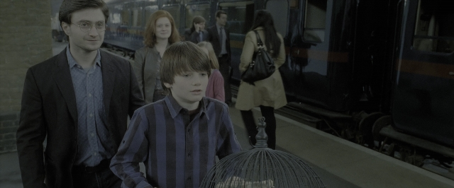 Wide shot frame from Harry Potter and the Deathly Hallows - Part 2 — standing, coat, suit