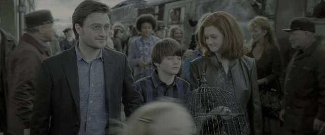 Wide shot frame from Harry Potter and the Deathly Hallows - Part 2 — standing, suit, shirt