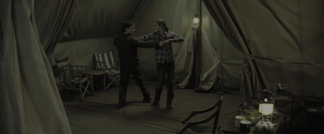 Wide shot frame from Harry Potter and the Deathly Hallows - Part 1 — standing, room, table