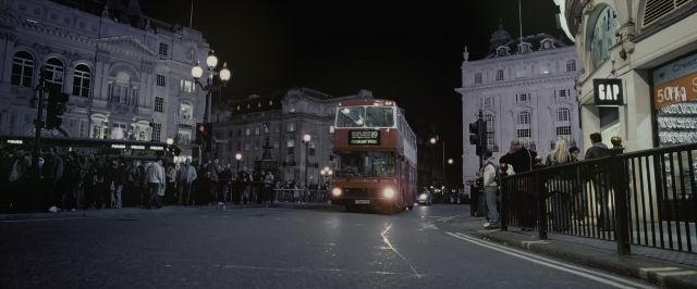 Wide shot frame from Harry Potter and the Deathly Hallows - Part 1 — standing, street, night