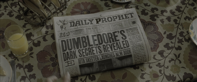Wide shot frame from Harry Potter and the Deathly Hallows - Part 1 — plate, room, table